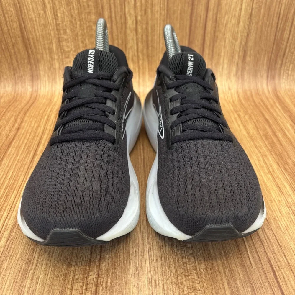 Brooks Glycerin 21 Running Shoes Womens 7 Wide Black White 1204081D090